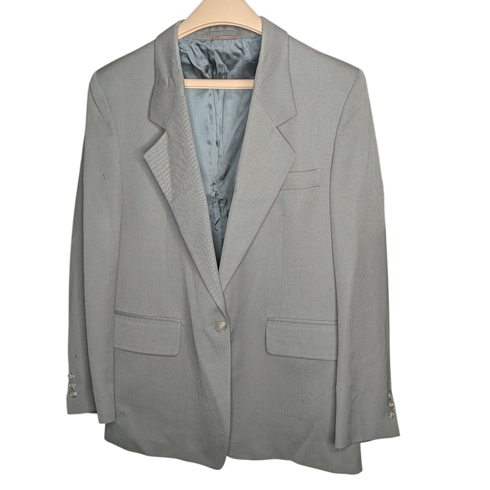 Jos A Bank Gray 100% Wool Blazer Women's 8 Single Button Tailored Jacket